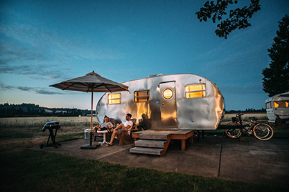 Couple On Caravan Holiday